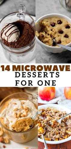 Quick microwave desserts for one are a godsent. They are easy to throw together and bake in the microwave in less than 10 minutes. They also use a lot fewer ingredients than a regular large batch dessert made in the oven. Here you will find some fan-favorite microwave desserts for one! Desserts For One, Easy Microwave Desserts, Different Desserts, Microwave Dessert, Fast Desserts