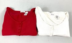 Lot 2 Henley Style Women's Tops Liz & Co Large Red White LS See Description Women's Tops, Red White, Red And White, Mens T, Womens Tops, Product Description