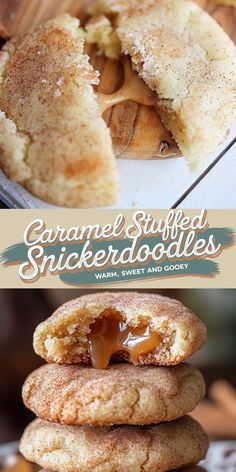 Soft Caramel Snickerdoodles with a Surprise Center Snickerdoodle Cookies Soft, Soft Caramels Recipe, Cinnamon Desserts, Cinnamon Sugar Cookies, Sugar Dough, Ultimate Cookies, Gooey Caramel, Snickerdoodle Recipe, Cookies Soft