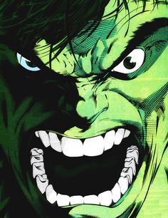 the joker is smiling with his mouth open and green hair in front of an evil face