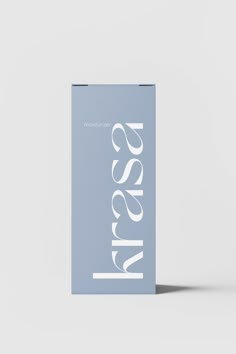 a blue box with the word boss on it in white lettering, against a gray background