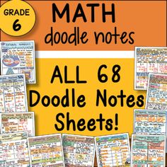 all 68 doodle notes sheets for grade 6