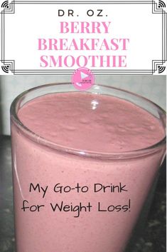 Berry Breakfast Smoothie, Smoothie Fruit, Best Smoothie, Berry Breakfast, Breakfast Smoothie Recipes, Protein Shake Recipes, Diet Vegetarian, Jello Shots, Dr Oz