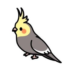 a bird with yellow and gray feathers sitting on top of it's back legs