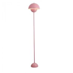 a pink floor lamp on a white background