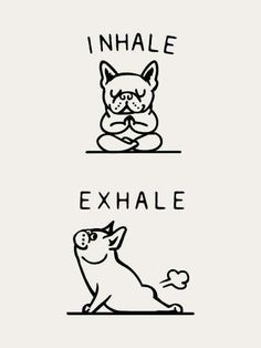 the words inhale and exhale are written with black ink