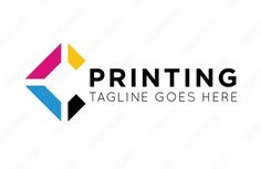 the logo for printing, which is designed to look like an abstract geometric shape with different colors