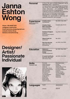 a professional resume with an orange background