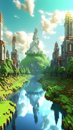 Minecraft Landscape, Artistic Backgrounds, Cool Minecraft Creations, Wallpaper Green, Anime Wallpaper Phone