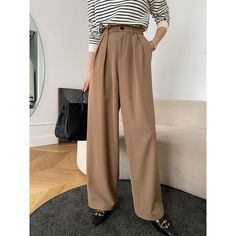 J-017-51 Brown Wide Leg Pants Outfit, Palazzo Pants Fall, Bridesmaid Pants, Brown Wide Leg Pants, Wide Pants Outfit, Fall Outfits Pinterest, Wide Leg Trousers Outfit, Palazzo Pants Outfit, Suit Brown