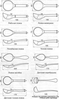 the instructions for making spoons and spatulas with different shapes, sizes and colors