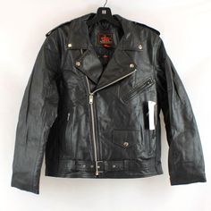 Li Show Fashion -Leather Biker Jacket Large New - No Flaws Fall Motorcycling Leather Jacket With Long Sleeves, Fall Biker Jacket With Zip Fly For Motorcycling, Fitted Moto Outerwear For Biker Events, Fall Long Sleeve Leather Motorcycling Jacket, Urban Leather Jacket With Zip Fly For Biker Events, Urban Leather Jacket For Biker Events, Biker Style Outerwear With Zipper For Motorcycling, Rocker Style Leather Jacket For Biker Events, Fall Moto Outerwear For Biker Events