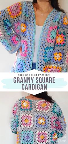 the crochet granny square cardigan is made with granny granny granny granny granny granny granny