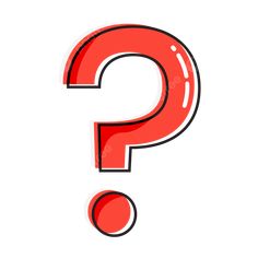 a red question mark is shown in the shape of a letter, which appears to be an