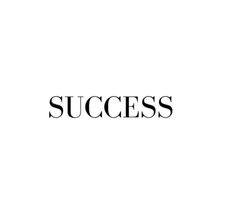 the word success written in black on a white background