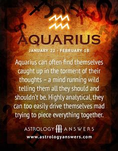 the zodiac sign for aquarius is displayed on a dark background with orange and black lettering