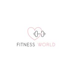 the logo for fitness world, which is designed to look like a heart