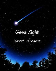 a night sky with stars and the words good night sweet dreams