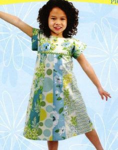 This super easy dress makes up quickly with no set-in sleeves and clever neckline facing. You’ll love making this dress. Sizes Girls 2 to 8. Easy Sew Dress, Trendy Sewing Projects, Easy Dress Sewing Patterns, Shift Dress Pattern, Sewing Baby Clothes, Sewing Clothes Women, Easy Dress, Skirt Patterns Sewing, Sewing Patterns For Kids