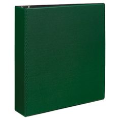 a green binder on a white background