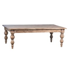 Dovetail Zuri 54" Rectangular Reclaimed Pine Coffee Table with Carved Four Poster Legs Finished Long Coffee Table, Living Room Addition, Dovetail Furniture, Pine Coffee Table, Round Accent Table, Teak Sofa, Coffee Tables For Sale, Four Poster, Reclaimed Pine