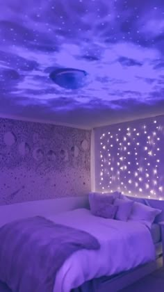 Quarto Néon e muitas inspirações Dream Rooms Aesthetic Led, Reka Bentuk Bilik Tidur, Led Room, Hiasan Bilik Tidur, Purple Rooms, Indie Room