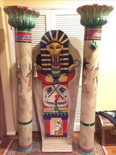 Egyptian Columns, Egypt Decorations, Halloween Egyptian, Egyptian Sarcophagus, Egypt Party, Egyptian Themed Party, Egyptian Decorations, Egypt Vbs