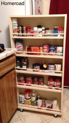 an organized pantry with lots of food on the shelves