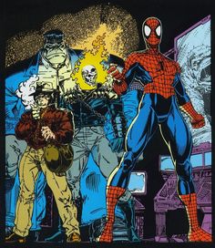 the amazing spider - man and his friends are depicted in this cover art for fantastic comics