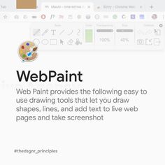 a webpage with an image of a paint brush and the words webpaint on it