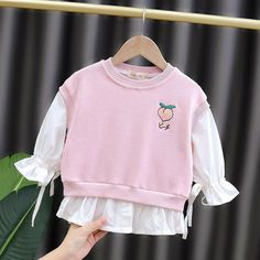 Sweatshirts for Toddler Girl - PrettyKid Cute Cotton Fall Blouse, Cute Long Sleeve Blouse For School, Long Sleeve Pink Tops For School, Cute Tops For School In Fall, Cute Fall School Tops, Cute Patchwork Tops For Fall, Long Sleeve Tops For School In Summer, Long Sleeve Summer School Tops, Cute Fall Tops For School