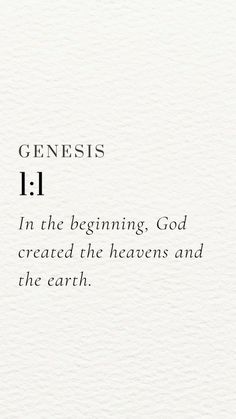 the text on top of a piece of paper that says, gensis 11 in the beginning