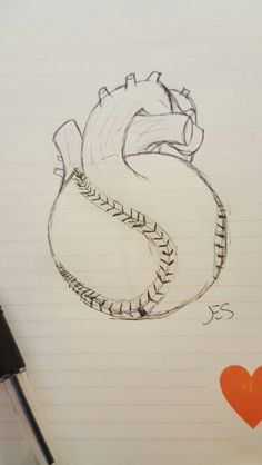 a drawing of a baseball ball with a dragon on it's back and an i love you sign in the background