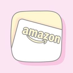 an amazon logo on a pink background