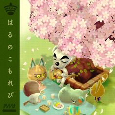 an image of a book cover with cats and flowers in the background, including a cat eating food