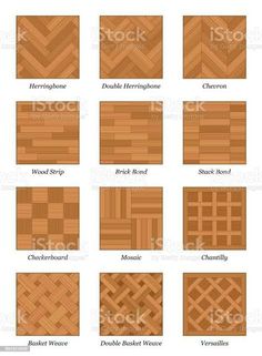 different types of wood flooring patterns and names stock photo - 539782