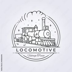 the locomotive logo is shown in black and white, with an oval frame around it