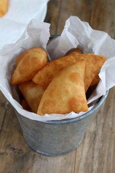 some kind of food in a bucket on a table