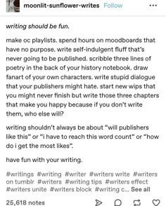 someone wrote this on their twitter account about the author's writing process and it is now up for grabs