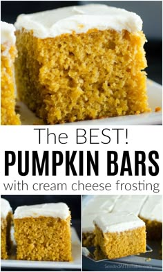 the best pumpkin bars with cream cheese frosting