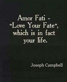 "There is an important idea in Nietzsche, of Amor Fati, the “love of your fate,” which is in fact your life. As he says, if you say no to a single factor in your life, you have unraveled the whole thing. Furthermore, the more challenging or threatening the situation or context to be assimilated and affirmed, the greater the stature of the person who can achieve it. The demon that you can swallow gives you its power, and the greater life’s pain, the greater life’s reply. " - Joseph Campbell Joseph Campbell Quotes, Life Wisdom, Joseph Campbell, Life Inspiration, Image Quotes, Wisdom Quotes