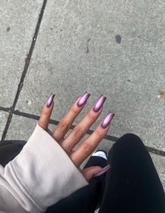 Halo Acrylic Nails, Cute Acrylic Nails January, Nails Inspiration 2024, Square Design Nails, Purple And Grey Nails, Sassy Nails Designs, Different Color Nails Acrylic, Nails With Design Ideas, Lavender French Tip