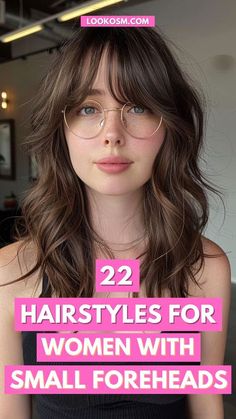 Hairstyles With Bangs Small Forehead, Bangs In Small Forehead, Short Haircuts For Small Foreheads, Fringe For Short Forehead, Long Hair With Bangs Small Forehead, Fringe Bangs Small Forehead, Small Face Bangs, Small Faces Women, Hairstyle For Small Face For Women