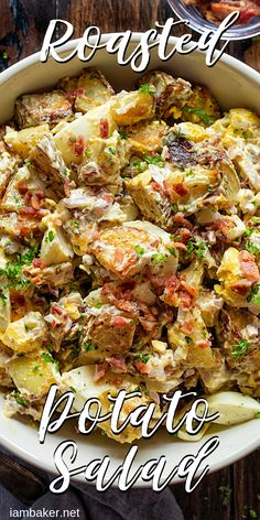 this potato salad is ready to be eaten in the oven and served on a plate