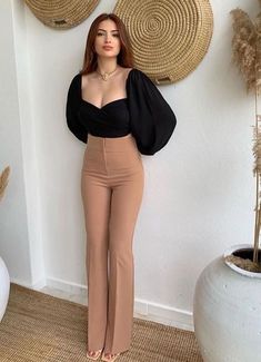 Elegantes Party Outfit, Classy Casual Outfits, High Waist Pants