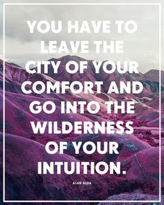 a quote that reads, you have to leave the city of your comfort and go into the wilderness of your institution