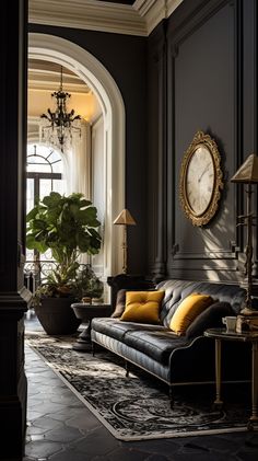 italian interior design Dark Modern Living Room, Dark Academia Living Room, Salon Art Deco, Dark Academia Interior, Parisian Interior Design, Moody Living Room, Interior Design Masters, Shelves Design, Parisian Interior