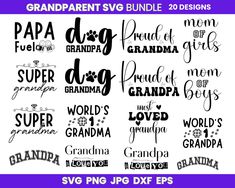 grandpa svg bundle for the grandparents and grandmas