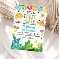 there is a birthday card with an image of the mexican theme and text on it