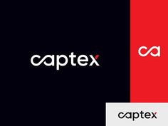 the logo for captex is shown in two different colors